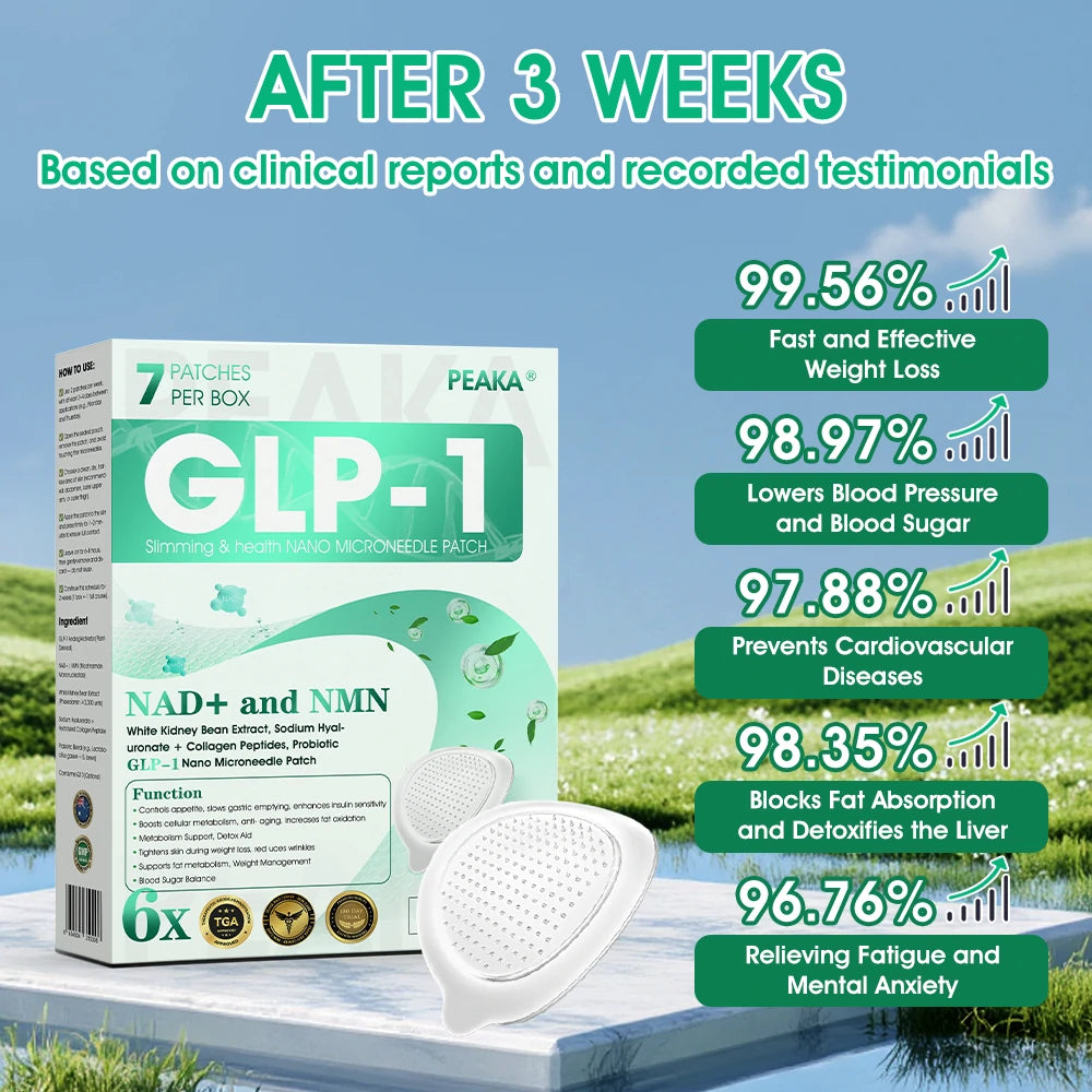 【Last Day Promotion 80% OFF🔥】PEAKA® GLP-1 & NAD+ Slimming & health NANO MICRONEEDLE PATCH👨⚕️(Zero Pain. 24/7 Release | Lose 20lbs FAST | 90% Sugar Drop | )🔥
