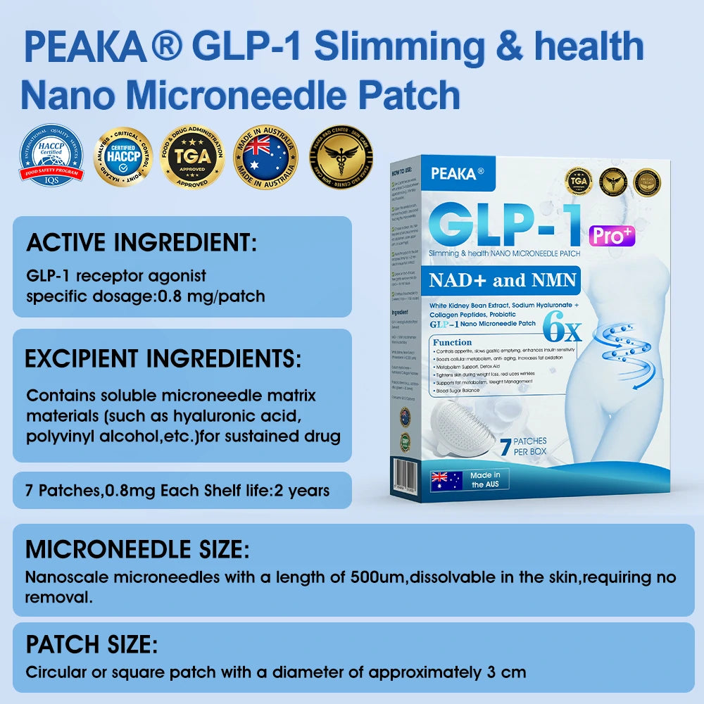 【Last Day Promotion 80% OFF🥇】PEAKA® GLP-1 & NAD+ Slimming & health NANO MICRONEEDLE PATCH (Zero Pain. 24/7 Release | Lose 20lbs FAST | 90% Sugar Drop | )👨‍⚕️